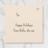  Abyssinische Kat met een Holly Wreath Gift Label (Achterkant)