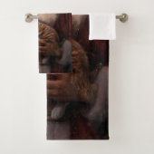 Abyssinische Kat met Sinterklaas Feestelijke Kerst Bad Handdoek (Insitu)