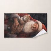 Abyssinische Kat met Sinterklaas Feestelijke Kerst Bad Handdoek (Handdoek)