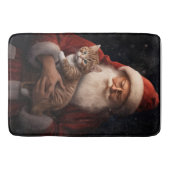 Abyssinische Kat met Sinterklaas Feestelijke Kerst Badmat (Voorkant)