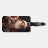 Abyssinische Kat met Sinterklaas Feestelijke Kerst Bagagelabel (Achterkant horizontaal)