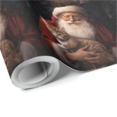 Abyssinische Kat met Sinterklaas Feestelijke Kerst Cadeaupapier (Rol Hoek)