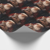 Abyssinische Kat met Sinterklaas Feestelijke Kerst Cadeaupapier (Hoek)