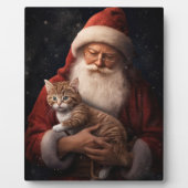 Abyssinische Kat met Sinterklaas Feestelijke Kerst Fotoplaat (Voorkant)