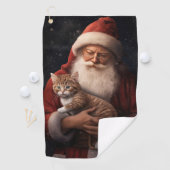 Abyssinische Kat met Sinterklaas Feestelijke Kerst Golfhanddoek (Insitu)