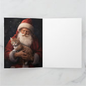 Abyssinische Kat met Sinterklaas Feestelijke Kerst Kaart (Binnen)