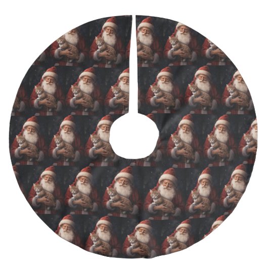 Abyssinische Kat met Sinterklaas Feestelijke Kerst Kerstboom Rok (Voorkant)