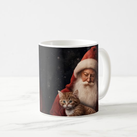 Abyssinische Kat met Sinterklaas Feestelijke Kerst Koffiemok (Voorkant rechts)