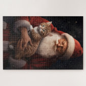 Abyssinische Kat met Sinterklaas Feestelijke Kerst Legpuzzel (Horizontaal)