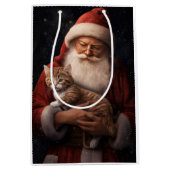Abyssinische Kat met Sinterklaas Feestelijke Kerst Medium Cadeauzakje (Voorkant)