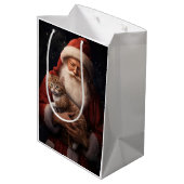 Abyssinische Kat met Sinterklaas Feestelijke Kerst Medium Cadeauzakje (Achterkant Gekanteld)