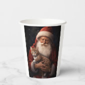 Abyssinische Kat met Sinterklaas Feestelijke Kerst Papieren Bekers (Achterkant)