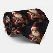 Abyssinische Kat met Sinterklaas Feestelijke Kerst Stropdas (Opgerold)