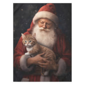 Abyssinische Kat met Sinterklaas Feestelijke Kerst Tafelkleed (Voorkant)