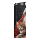 Abyssinische Kat met Sinterklaas Feestelijke Kerst Thermosbeker (Gedraaid links)