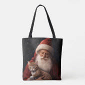 Abyssinische Kat met Sinterklaas Feestelijke Kerst Tote Bag (Achterkant)