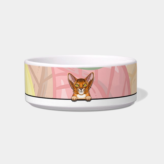 Abyssinische kat Pet Bowl Voerbakje (Voorkant)
