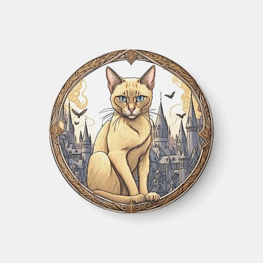 Abyssinische Kat voor het kasteel Magneet (Voorkant)