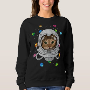 Abyssische astronaut kat diep in de ruimte kosmisc trui