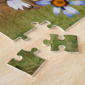 Abyssische en doodsbange hond in paashunt mandje legpuzzel (Zijkant)