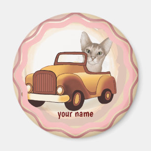 Abyssische kat-rijdende auto magneet