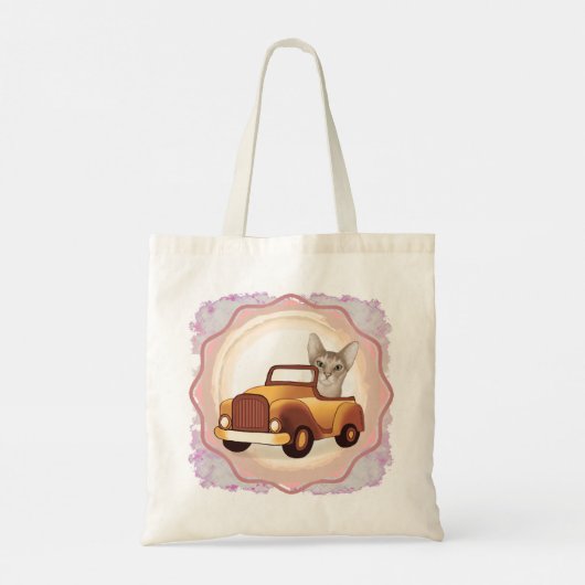 Abyssische kat-rijdende auto tote bag (Achterkant)