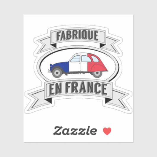 Abzeichen Oldtimer 2cv fabrique en France Sticker (Vel)