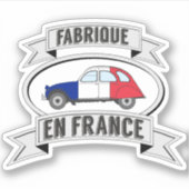 Abzeichen Oldtimer 2cv fabrique en France Sticker (Voorkant)