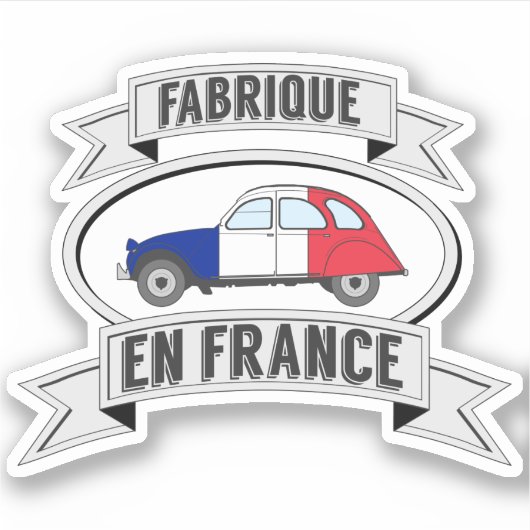 Abzeichen Oldtimer 2cv fabrique en France Sticker (Voorkant)