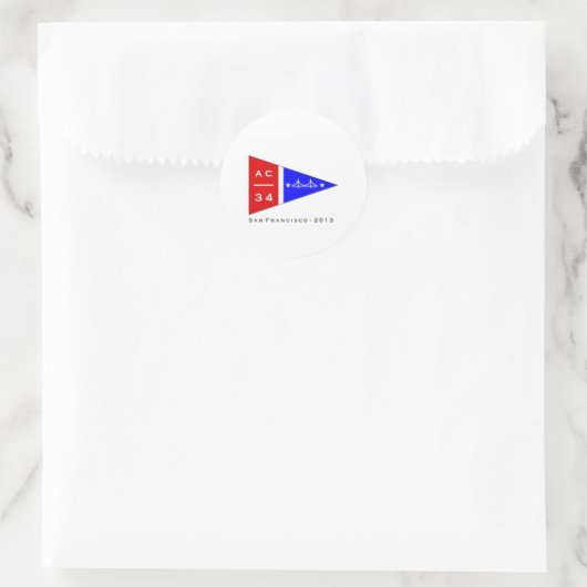 AC34-burgee afdrukken Ronde Sticker (Tas)