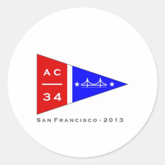 AC34-burgee afdrukken Ronde Sticker