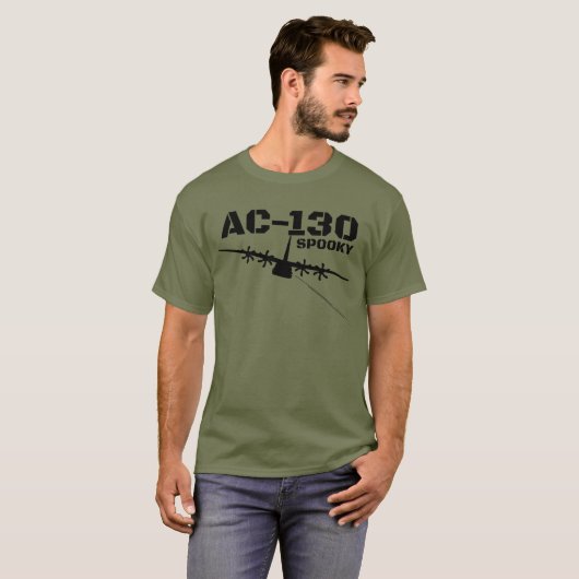 AC-130 Spooky Gunship Militair Vliegtuig Spooky T-shirt (Voorkant volledig)