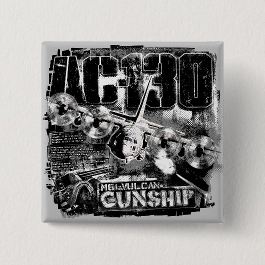 AC-130 VIERKANTE BUTTON 5,1 CM (Voorkant)
