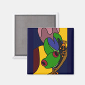 AC - Abstracte kunstboomkikker Magneet (Voorkant / Achterkant)