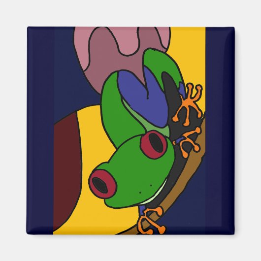 AC - Abstracte kunstboomkikker Magneet (Voorkant)