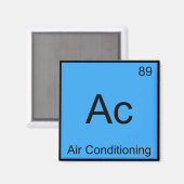 Ac - Airconditioning Chemie Elementsymbool T-shirt Magneet (Voorkant / Achterkant)