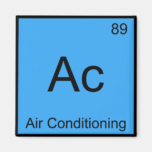 Ac - Airconditioning Chemie Elementsymbool T-shirt Magneet (Voorkant)