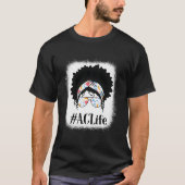 Ac Ambulante Verpleegkundige Zwart Afro Messy Bun  T-shirt (Voorkant)