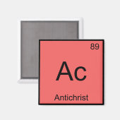 Ac - Antichrist Scheikunde Element Symbool Duivel Magneet (Voorkant / Achterkant)
