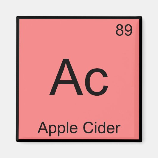 Ac - Apple Cider Chemistry Element Symbol T-Shirt Magneet (Voorkant)