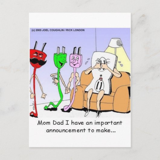 AC/DC bedrading Funny Relatie Gay/Lesbian Gifts Briefkaart (Voorkant)