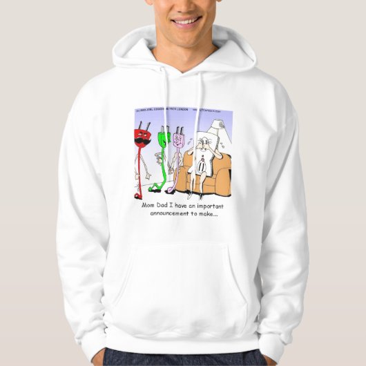 AC/DC Gay Plugs Funny Sweatshirt van Rick London (Voorkant)