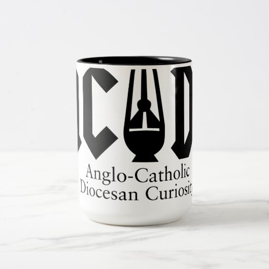 AC/DC met cafeïne Tweekleurige Koffiemok (Center)