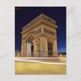 Ac de Triomphe de l'Étoile in Paris night shot Briefkaart