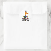 AC- Duck Riding Bicycle Cartoon Ronde Sticker (Tas)