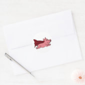 AC- Flying Super Pig Cartoon Ronde Sticker (Envelop)