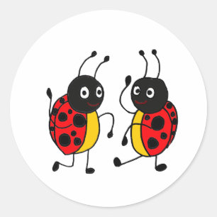 AC- Funny Dansende Ladybugs Sticker