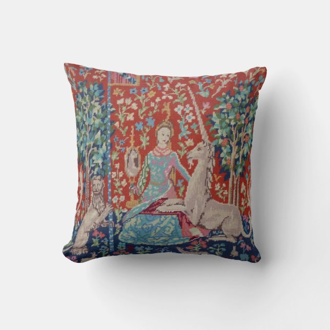 AC-Lady en Unicorn Tapestry Photo Pillow Kussen (Voorkant)