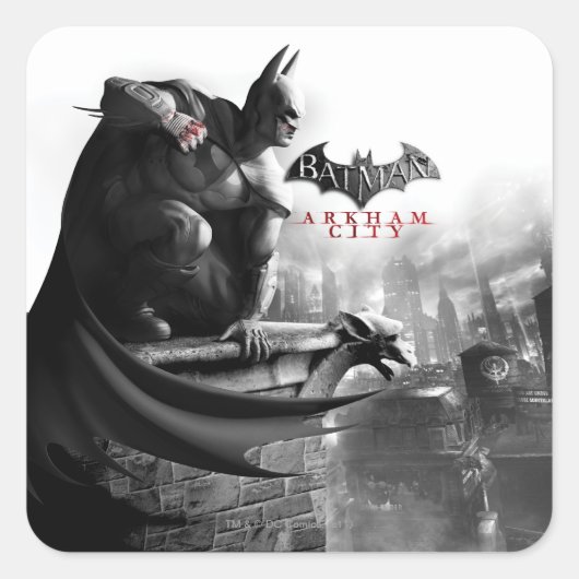 AC-Poster - Batman Gargoyle Ledge Vierkante Sticker (Voorkant)