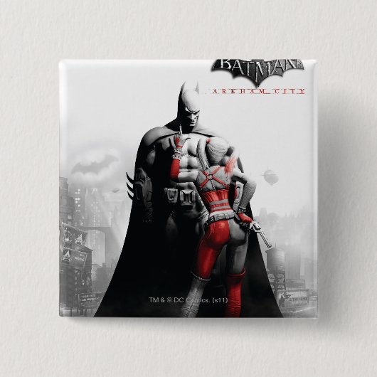 AC-Poster - Batman & Harley Vierkante Button 5,1 Cm (Voorkant)
